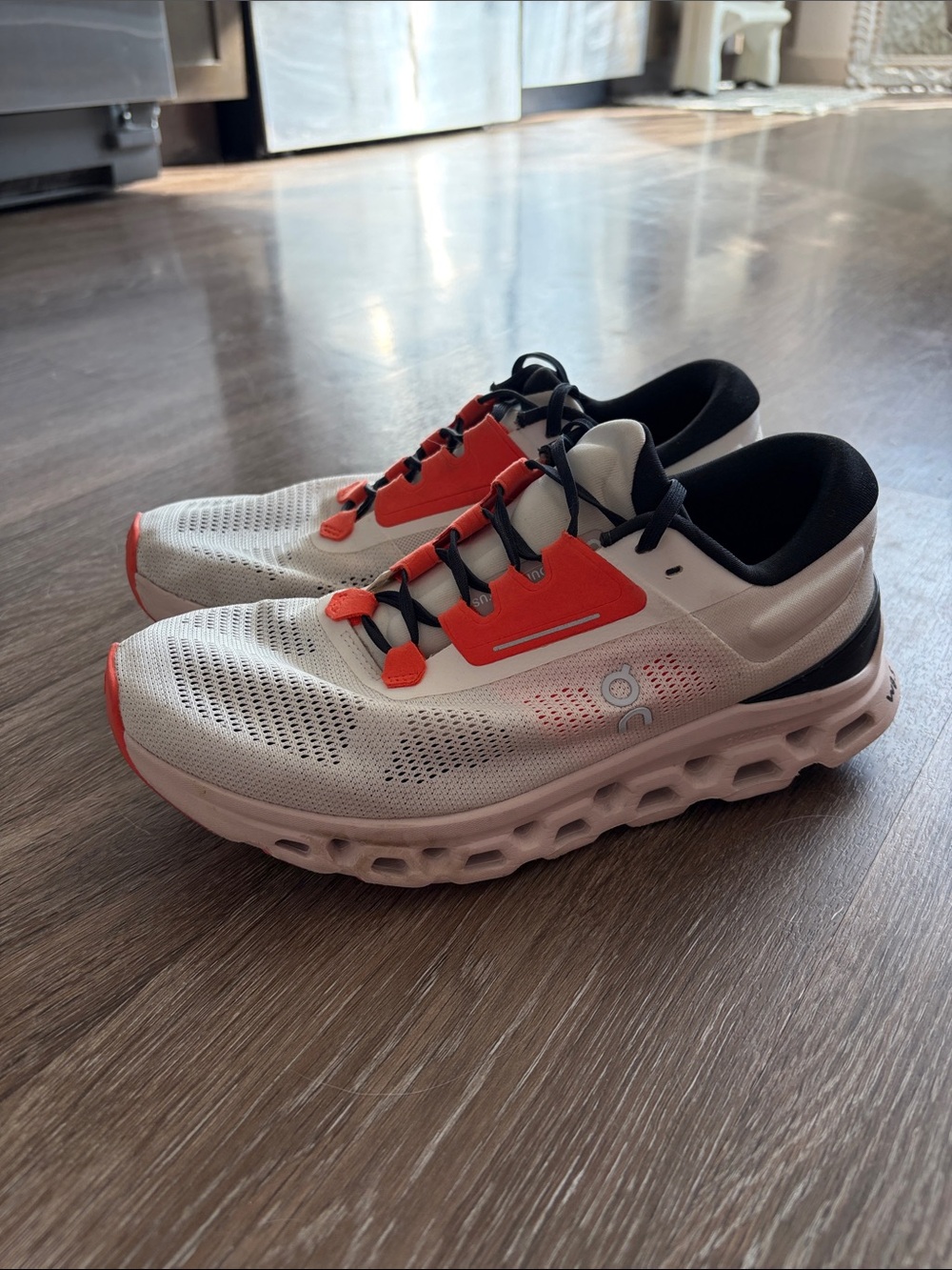 On Running Women’s Cloudstratus Running Shoes - White with Coral and Black